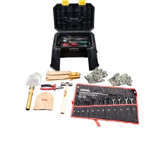 WMC Tools Werkzeugsatz 65-teilig im Hocker Werkzeugset Heimwerker Werkzeug Set Tritthocker