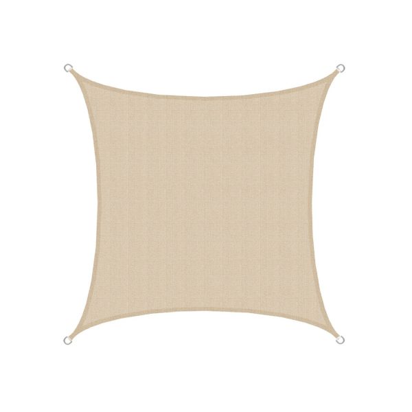 UV Sonnensegel 3x3 m HDPE Quadrat Sonnenschutz Überdachung Garten Balkon Beige