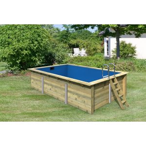 Karibu   Rechteckiger Massivholz Pool 350 x 530 cm   Pool Leitern und Zubehör inkl. Holzpool