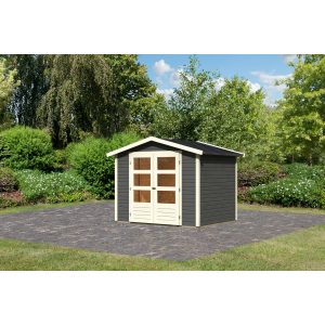 Karibu Gartenhaus "Asaba 3" SET terragrau mit Boden