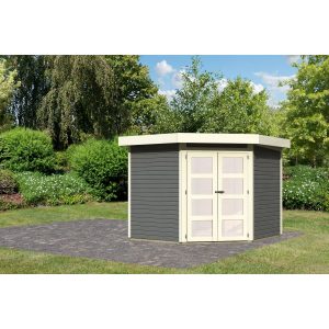 Karibu Gartenhaus "Taraba 5" SET terragrau mit Boden