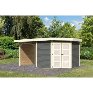 Karibu Gartenhaus "Taraba 5" SET terragrau mit Boden