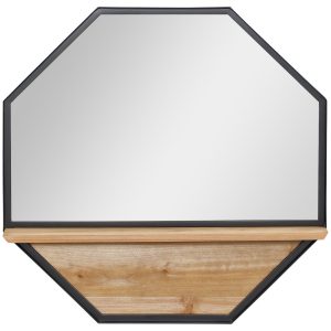HOMCOM Wandspiegel mit Holzrahmen schwarz 61L x 8
