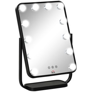 HOMCOM LED-Spiegel mit LED-Lampen schwarz 32