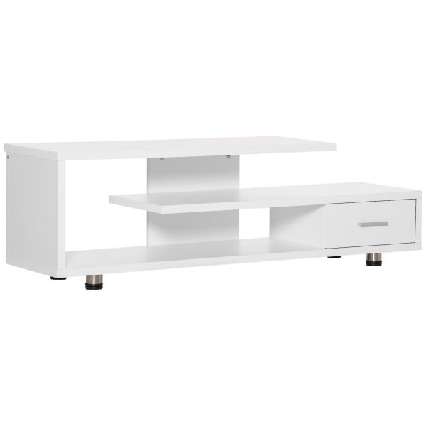 HOMCOM TV-Schrank mit verstellbaren Nivillierfüße weiß 135L x 35B x 41