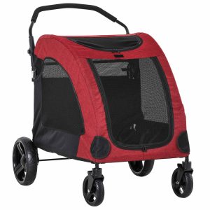 PawHut Fahrradanhänger mit Seitenfenster blau 98L x 82B x 110H cm   hundebuggy  hundewagen  hundeanhänger  hundetasche  tragetasche