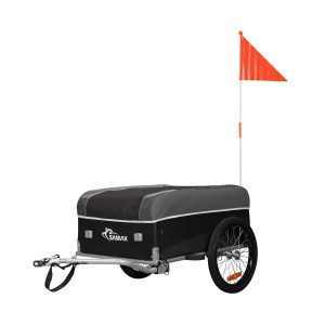 SAMAX Lastenanhänger / Fahrradanhänger für 40 Kg / 120 Liter in Schwarz / Grau - Sport Edition