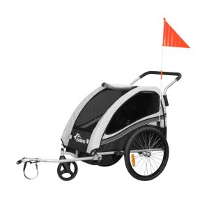 SAMAX 360° drehbarer Fahrradanhänger 2in1 Jogger - in Grau - Black Edition