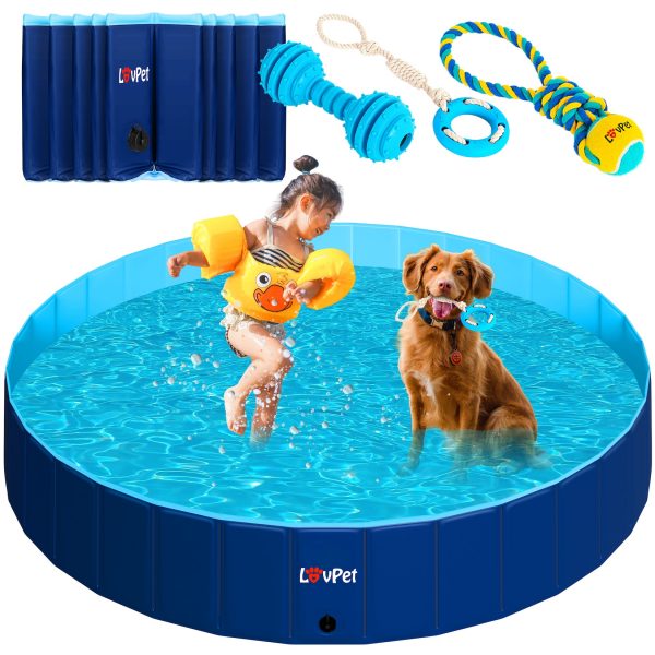 LOVPET® Faltbarer Hundepool Schwimmbecken für Große & Kleine Hunde