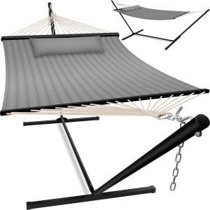 KESSER® Hängematte HILL mit Gestell Kissen Doppelhängematte für 2 Personen-Stabiler Rahmen -200kg Belastbarkeit Indoor & Outdoor XXL Hängesessel Doppel Mehrpersonen Garten Pool Balkon Terrasse