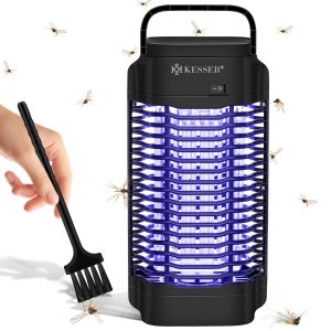 KESSER® Elektrischer Insektenvernichter 18W Insektenfalle elektrisch 360° mit UV-Lampe Mückenlampe Fliegenfänger Fliegenfalle inkl. Insektenfeger Insektenkiller für Innenräume & Außen Garten Terrasse