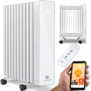 KESSER® Ölradiator 2500W Elektrische Heizung Heizkörper Elektroheizung energiesparend mit Display WiFi App & Fernbedienung Touchscreen - Mobil Öl Radiator 24h Timer