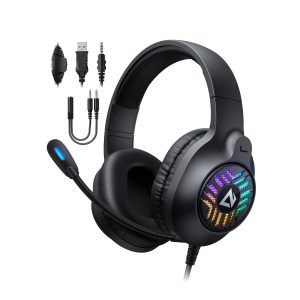 AUKEY GH-X1 RGB-Gaming-Headset mit Stereo-Sound 50-MM-Treiber Mikrofon mit Geräuschunterdrückung