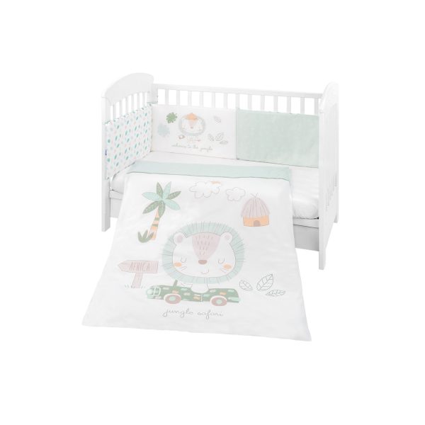 Kikkaboo Bettwäsche 4-teilig Decke 135 x 95 cm Bezug Nestchen Bett 120 x 60 cm grün