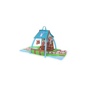 Lorelli Spielbogen kleines Haus Krabbeldecke Greiflinge vier hängende Tiere blau