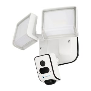 LUVISION Full-HD LED Flutlicht Lampe mit IP WLAN Überwachungskamera Aussenleuchte Bewegungssensor mit Sirene und Cloud