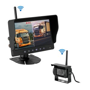 CARMATRIX AHD Digitales Funk Rückfahrsystem 720p für LKW Wohnmobil 7" Monitor mit Aufnahmefunktion