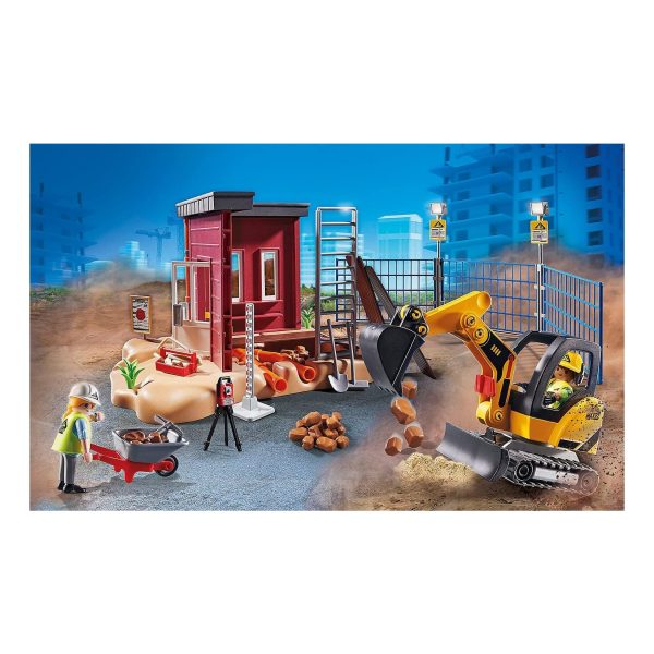 PLAYMOBIL City Action 70443 Konstruktions-Spielset Minibagger mit Bauteil ab 5 Jahren