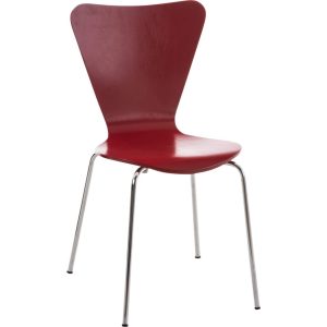 CLP Konferenzstuhl CALISTO mit Holzsitz und stabilem Metallgestell I Platzsparender Stuhl mit einer Sitzhöhe von: 45 cm