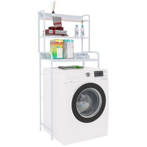 CLP Waschmaschinenregal Darby I Für Badezimmer & Waschküche I Mit 3 Ebenen I Freistehender Aufbewahrungsorganisator