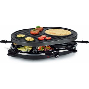 Raclette 8 Pers. Crepemaker Tischgrill Elektrogrill Crepe Grill Partygrill 1200W