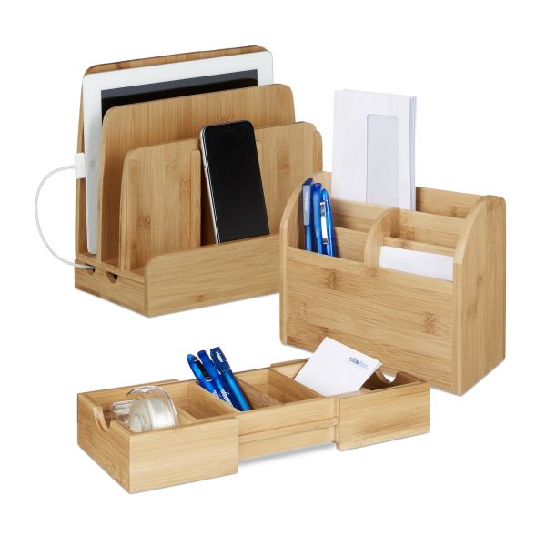 relaxdays 3 tlg. Schreibtisch Organizer Set