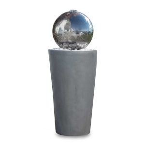 Kugelbrunnen Gartenbrunnen Brunnen FoBoule grey mit Edelstahlkugel 75cm 10865