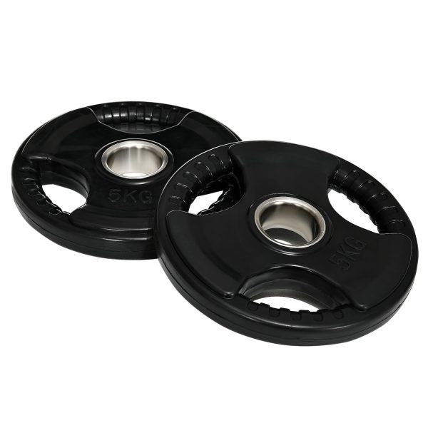 SPORTNOW Hantelscheibe mit 5 cm Bohrung schwarz 24L x 24B x 3