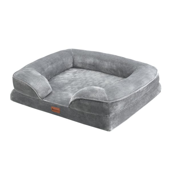 Juskys Hundebett Sheena M - 72 x 60 cm - orthopädisch & flauschig - Bezug abnehmbar & waschbar