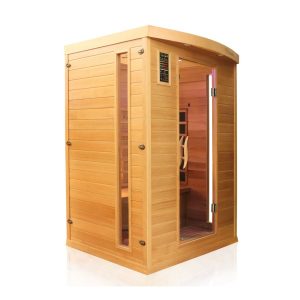 Dewello Infrarotkabine Infrarotsauna PIERSON PRO 135cm x 105cm Hemlock-Zeder inkl. DUO Strahler