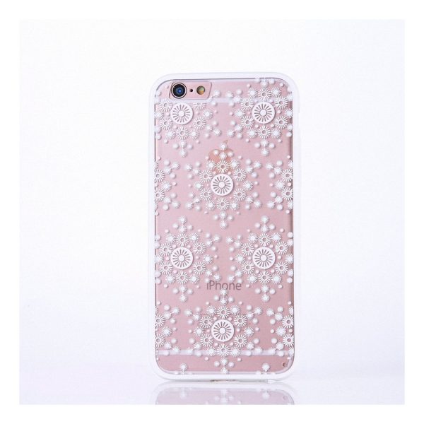 Apple iPhone 6 / 6s Handy Hülle Mandala Case Schutzhülle Motiv Flocken Weiß Neu