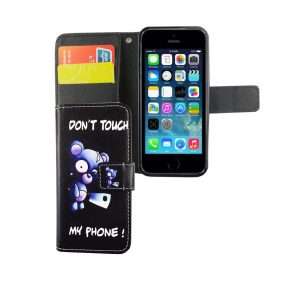 Apple iPhone 5 / 5s / SE Hülle Case Handy Cover Tasche Flip Schutzhülle Schwarz