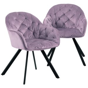 Moderne Esszimmerstühle in Velvetoptik - schicke Esstischstühle in Steppoptik gepolsterte Stühle für Wohn- und Esszimmer mit dem abgesteppten Velvetoptik