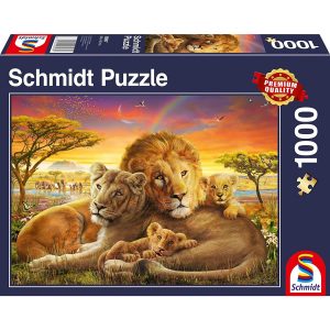 Schmidt Spiele Puzzle Kuschelnde Löwenfamilie  1000 Teile