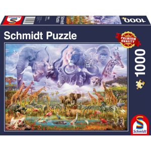 Schmidt Spiele Puzzle Tiere an der Wasserstelle 1000 Teile
