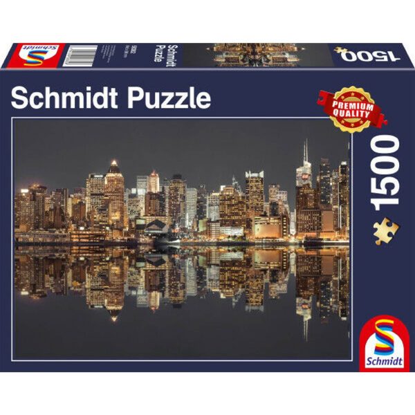 Schmidt Spiele Puzzle New York Skyline bei Nacht 1500 Teile