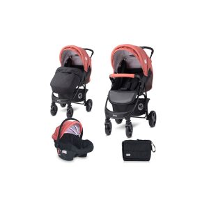 Lorelli Kinderwagen Daisy Basic 2 in 1 Babyschale Wickeltasche Fußabdeckung Korb orange