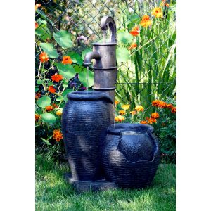 Dobar 96200e Design-Gartenbrunnen mit Handpumpe