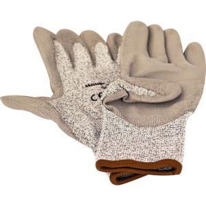 MAUK (12 Paar) Schnittschutz Handschuhe Grau "Cut Resistant Glove" EN388 Schnittstufe 5 Größe 10" HPPE PU beschichtet