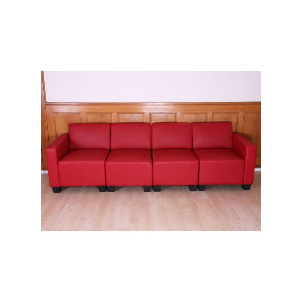 Modular 4-Sitzer Sofa Couch Moncalieri ~ rot