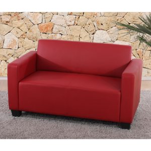 Modular 2er Sofa Couch Moncalieri Loungesofa Kunstleder ~ rot