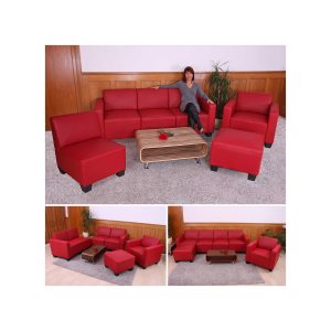 Couch-Garnitur Moncalieri 3-1-1-1 ~ rot