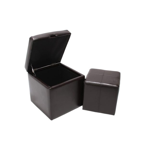 2er Set Hocker Sitzwürfel Sitzhocker Aufbewahrungsbox Carrara
