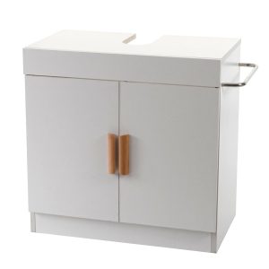 Waschbeckenunterschrank MCW-D55 Badschrank mit Staufach Badezimmer Unterschrank ~ weiß