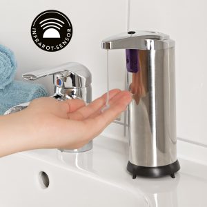 MAXXMEE Hygiene-Seifenspender Sensor 6V chromfarben