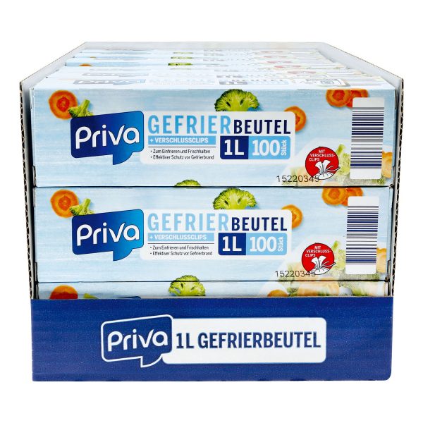 Priva Gefrierbeutel 100 x 1 Liter