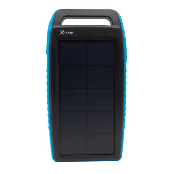 Zusatzakku XLayer Powerbank PLUS Solar Black/Blue 15.000 mAh