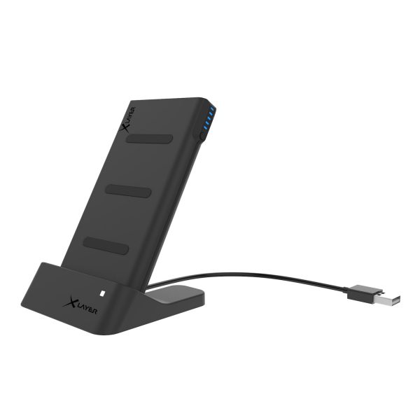 Zusatzakku XLayer Powerbank Wireless Charger with Dock 5W Qi-zertifiziert Anthracite 6.000 mAh