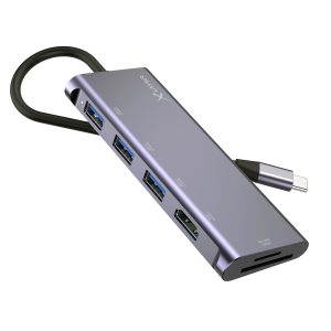 Xlayer USB 3.0 Typ C Hub 6 in 1 Grau