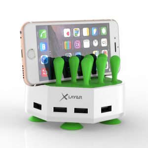 Ladegerät XLayer Family Charger Mini 4-Port USB White/Green